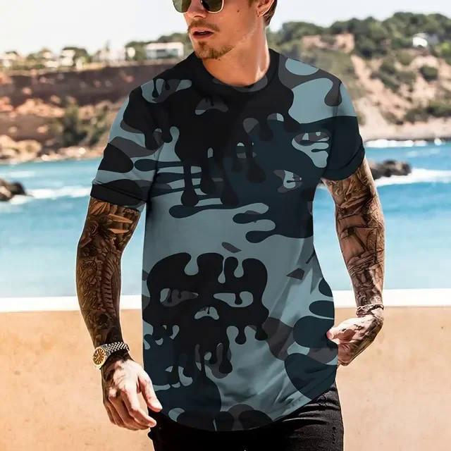 2026 Summer Camouflage T Shirt Men Women 3D Printed Streetwear Oversized Short Sleeve O Neck Fashion Tee Tops Unisex Clothing