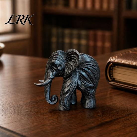 Современное украшение-слон, 3D-печатная фигурка, цельнолитая, милая имитирующая модель фигурки, для рабочего стола дома, украшение для книжной полки, ретро