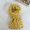 2024 Women's High-End Korean Blue Checkerboard Knit Scarf - Winter Warm Shawl