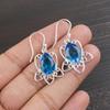 Серьги из стерлингового серебра 925 пробы с швейцарским голубым топазом, Ювелирные украшения, Великолепные серебряные серьги ручной работы, Ювелирные украшения с топазом для любви