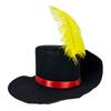 Унисекс-шляпа с перьями Yousheng, сценическая шляпа, однотонный фетровый дизайн, плоский верх, широкие поля, шляпа снеговика, шляпа для косплея на Хэллоуин для взрослых и детей