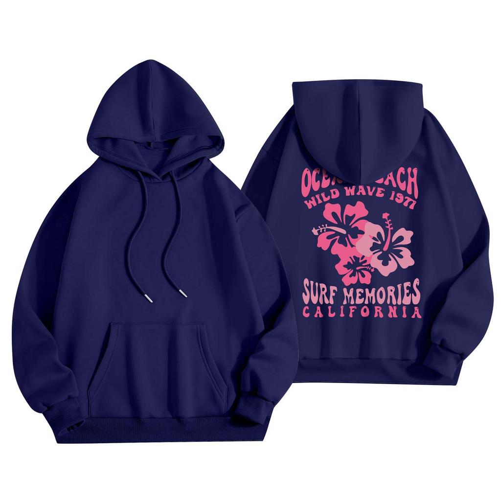 Women's Fashion Women's Lightweight Long Sleeve Pullover With Pockets Preppy Graphic Hoodie