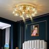Легкий роскошный элитный потолочный светильник для гостиной, полностью медный кристалл с прожекторами, лампы для спальни, кабинета