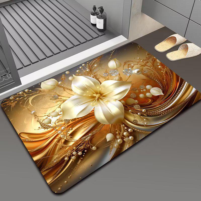 3D цветочный диатомовый грязепоглощающий нескользящий коврик для ванной комнаты, можно стирать в стиральной машине