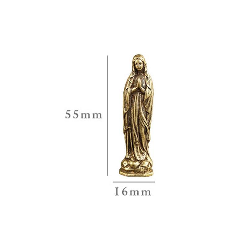 Vintage Blessed Virgin Mary Figurines Key Chains Pendants Brass Holy Mother Religion Faith Buddha