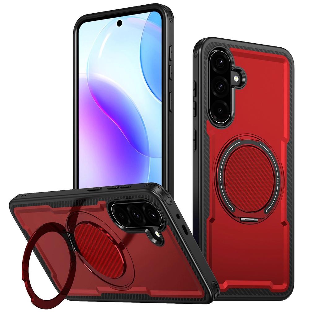 Применимо к Samsung a55 новый 360 вращающийся держатель чехол s24/s25ultra рисунок под карбон противоударный защитный чехол