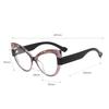 Women Large Cat Eye Reading Glasses Trendy Fashionable Oversized Far Sight Eyeglasses Men Female Anti-Blue Glass