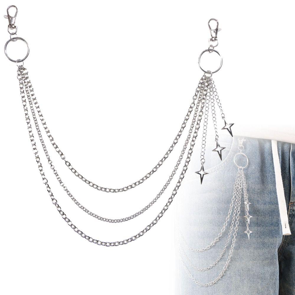 Gothic Tassel Pant Chain Metal Alloy Layered Jeans Chain Multi-layer Key Chains For Women Man