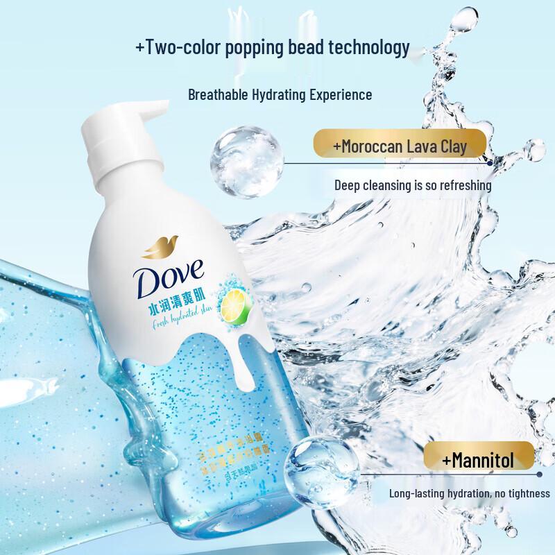 Dove Refreshing & Moisturizing Shower Gel, Glacial Sea Salt White Grapefruit Scent