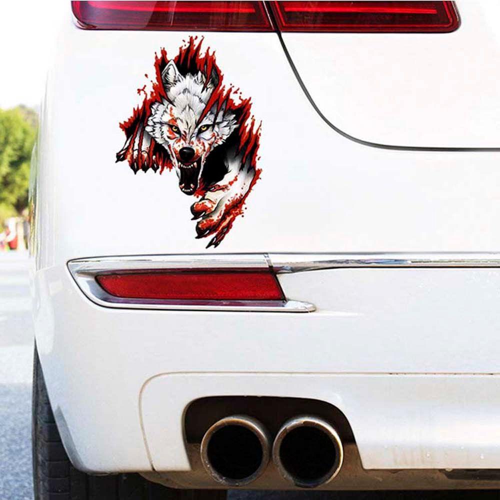 Accessories Truck Car Body Decoration Motorcycle Decal Wolf Head Car Sticker 3D Realistic Sticker