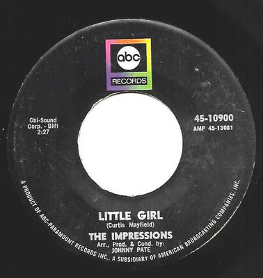 7-дюймовая пластинка ВПЕЧАТЛЕНИЯ - Маленькая девочка 4510900 ABC Records 1967 США Соул/Фанк Б/У