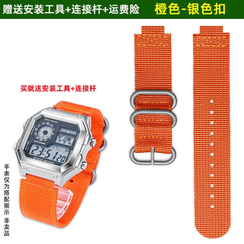 Для Casio маленькие квадратные AE1200/1300/1000 A158/A159/A168 F91W DW-291H нейлоновый холщовый ремешок аксессуары мужские спортивные часы цепочка 18 мм