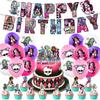 30PCS Monster High Theme Party Decorations Includes Banner Cake Topper Balloons