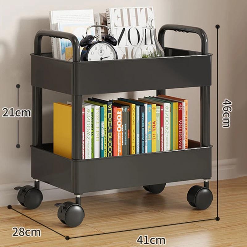 2 Tier Mobile Cart Organizer for Kitchen Bathroom Bedroom with Casters Storage Rack Trolley Home Accessories