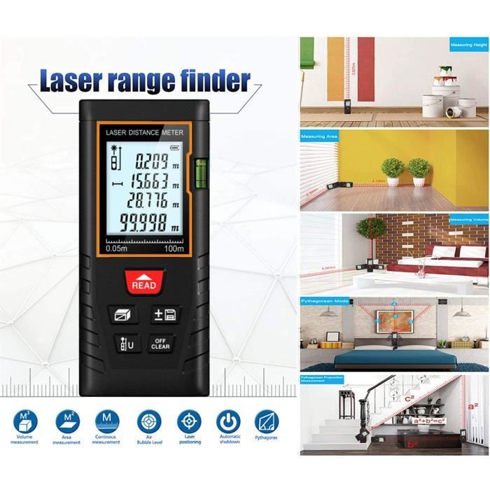 Télémètre Laser - Matolla - 50M - 2 Niveaux à Bulle - Fonction Muet - IP54