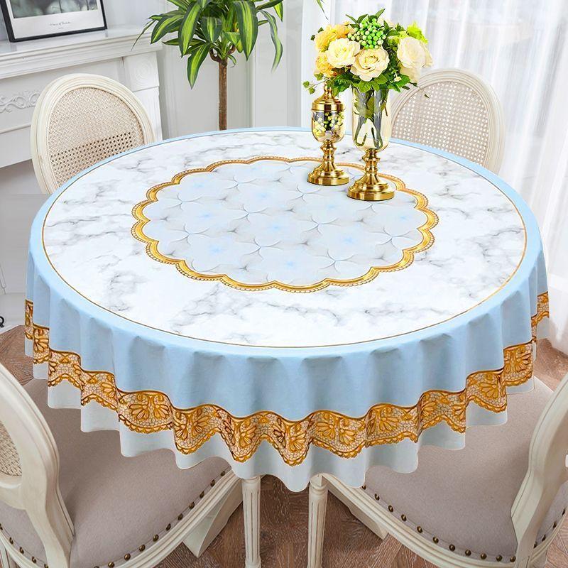 Minimalist Circular Table Cloth Waterproof Oilproof Wash Free Easy To Wipe Tablecloth Household Dining Table Round Tablecloth