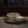 Incense Burner Sticks Incense Holder Brass Lotus Shape Detachable Ash Catcher Smooth Heat Resistant Home Decoration Supplies