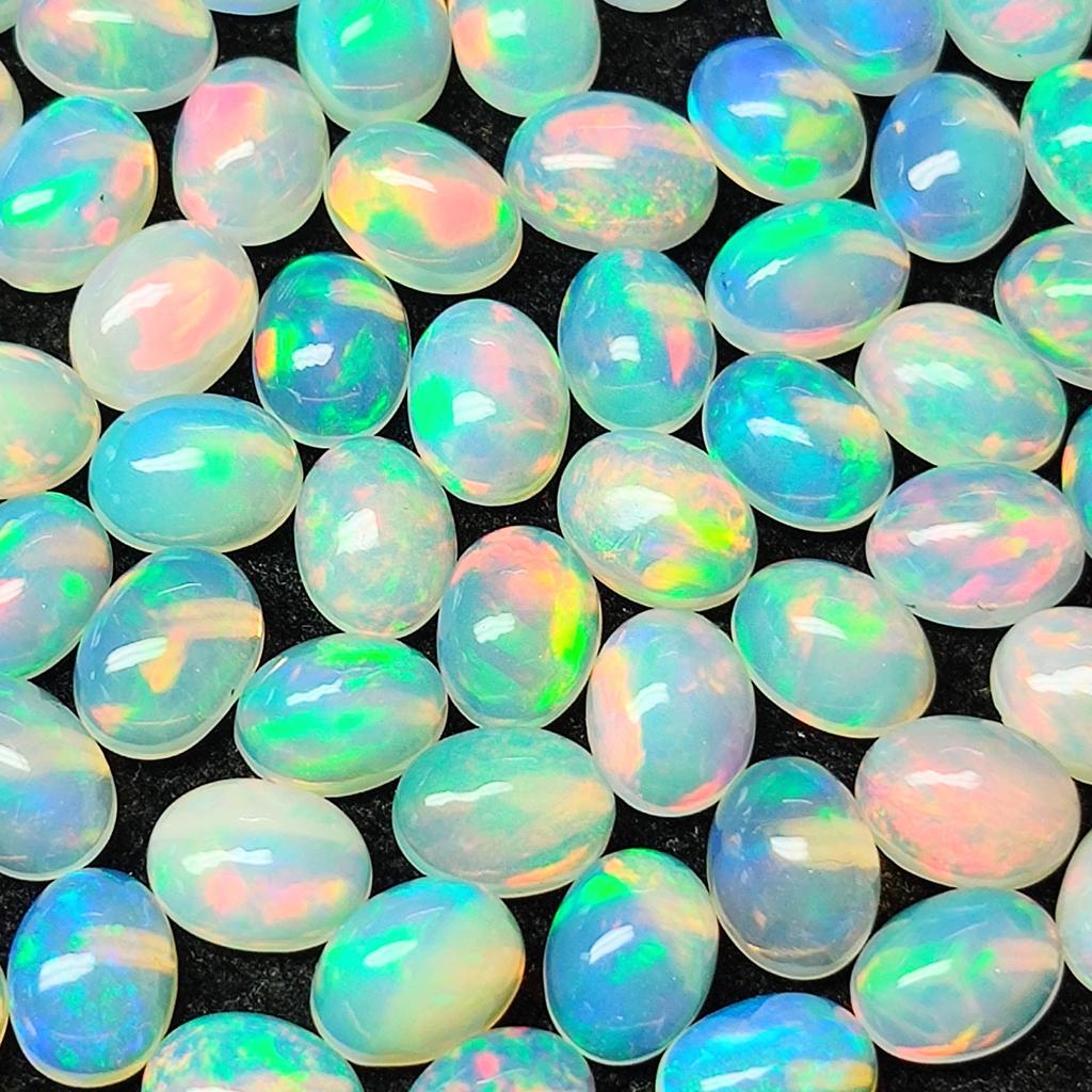 AAA Quality Oval Shape Multi Fire 9x7 MM Opal Cabochon, Healing Stone, Natural Opal Gemstone Lot.