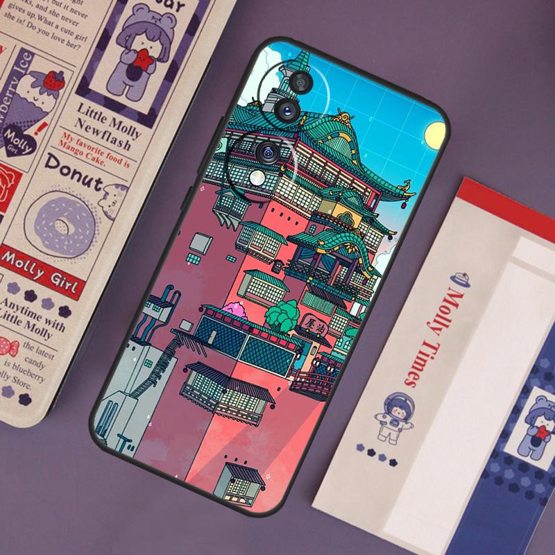 Неоновая Деревня Баня Ночной Чехол для Honor Magic 7 Lite 5 6 Pro Honor 200 Pro 50 70 90 X9b X9a X8b X8a X8 X9 X9c Чехол