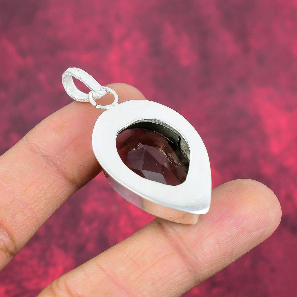 Ювелирные изделия с дымчатым топазом, кулон из драгоценного камня ручной работы, кулон из стерлингового серебра 925 пробы, антикварные ювелирные изделия, для подарка на помолвку