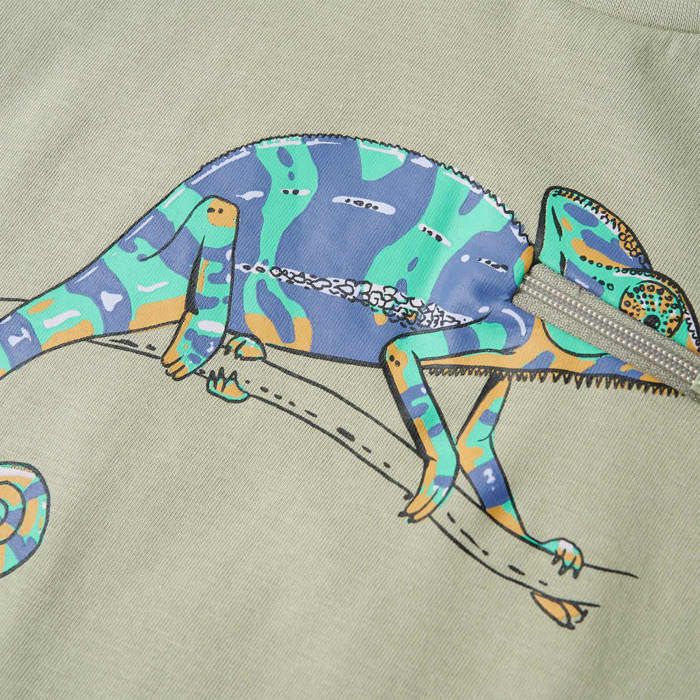 T-shirt pour enfants avec manches courtes kaki clair 92/104/116/128/140