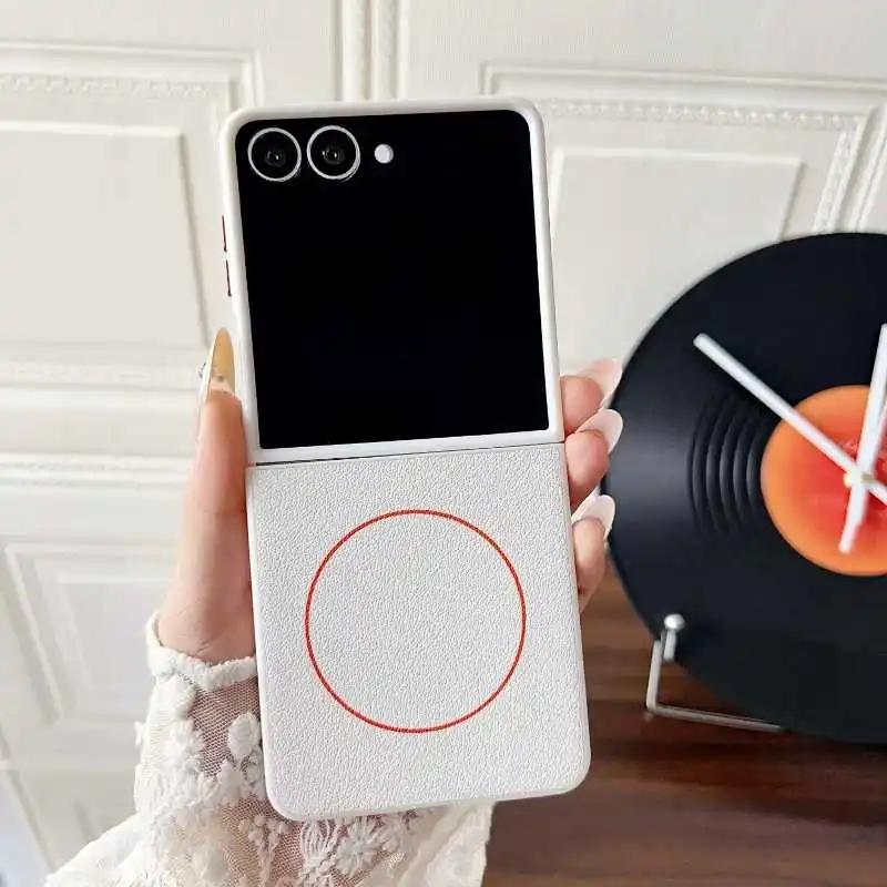 Popular Leather Frosted Matte Magnetic Cases For Samsung Galaxy Z Flip 7 FE 6 5 4 3 Slim Fall Prevention Wireless Charging Cover