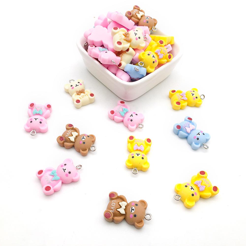 Resin Duck Mushroom Donut Bear Pendant DIY Earrings Keychain Accessories