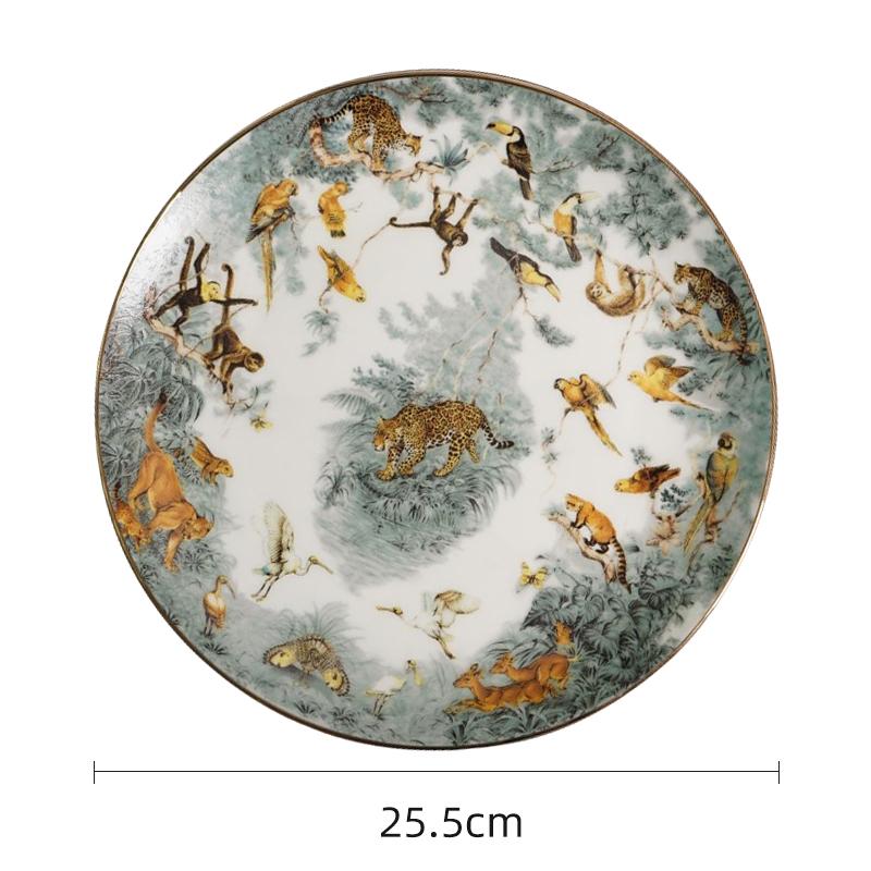 Новый стиль Животная посуда Тарелка Лес Леопард и Обезьяна Блюда и Тарелки Наборы Тарелки из костяного фарфора