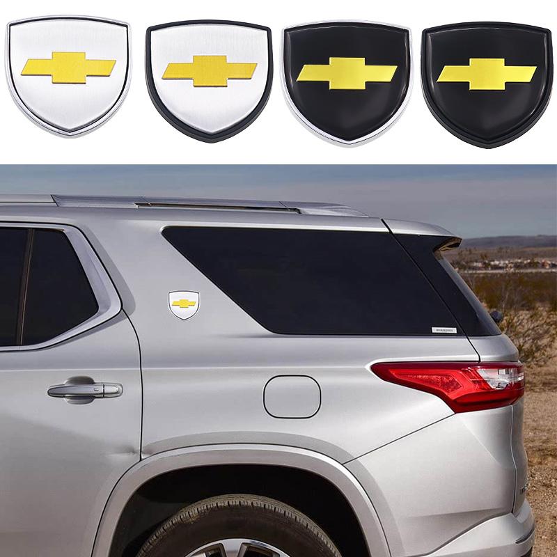 AABJX1 1pcs Chevrolet 3D 38mm metal Car Fender side logo Car door Rear Bumper tail door Emblem car door sticker Accessories