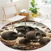 Racing speed bear roar Round Area Rug,Carpet Rug for Living Room Bedroom Sofa Playroom Decor,Non-slip Floor Mat