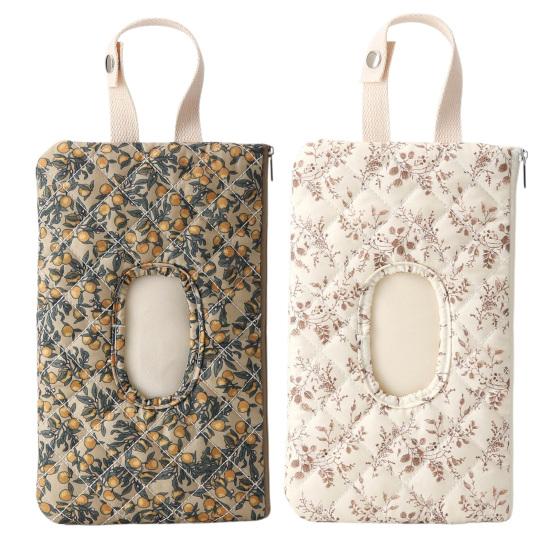 Quilted Baby Wipe Holder Floral Diaper Pouch Portable Mommy Bag Refillable Baby Wipe Dispenser