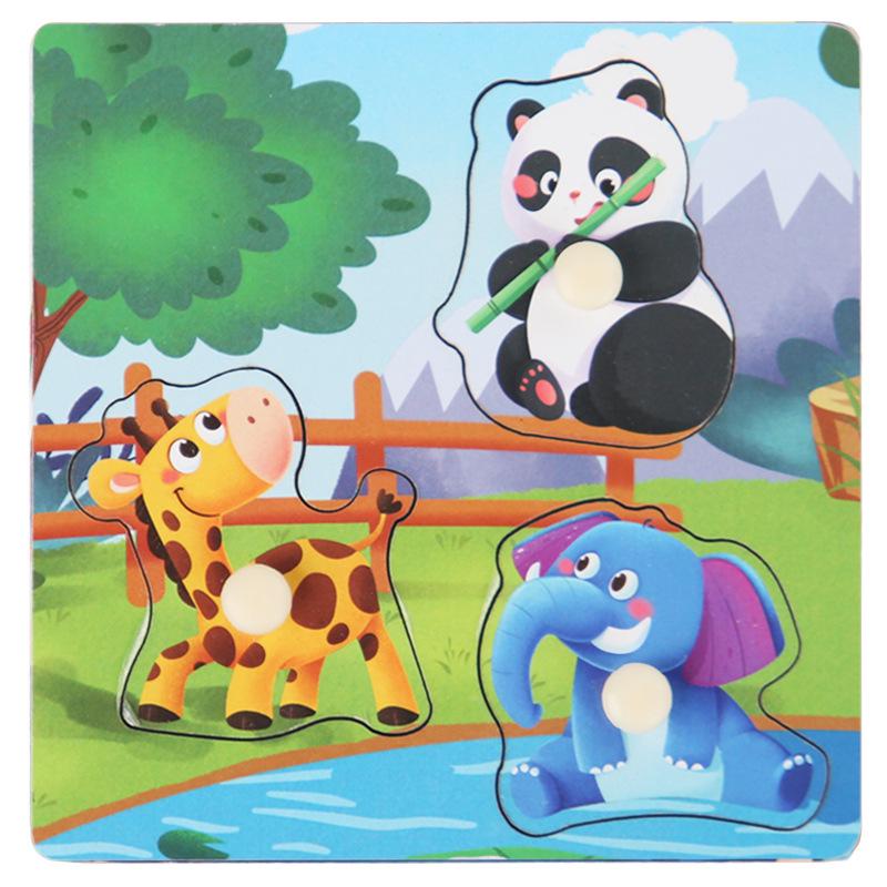 Wooden Dinosaur & Traffic Puzzle Board: Cognitive & Early Education Toy for Kids