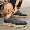 Модные весенние мужские кожаные туфли с дышащей сеткой для улицы, нескользящие, легкие, для ходьбы, повседневные, походные, кроссовки для ходьбы, путешествия, со шнуровкой
