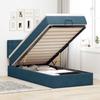Ottoman Bed with Mattress Dark Blue 100x200 cm Velvet