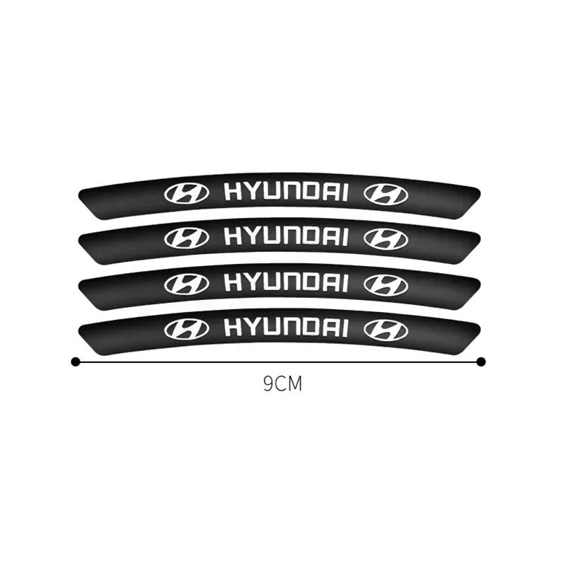 4PCS Sticker Accessories for Hyundai Accent I30 IX35 I20 I10 I40 Tucson Kona Sonata Elantra Genesis Car Wheels Rims Racing Badge ZZ32