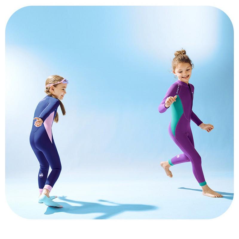 DIVESAIL Kids 2.5mm Full Wetsuit Snorkeling Surfing Diving Warmth Protection Girls Chloroprene Neoprene