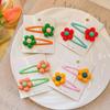 2PCS New Cute Princess Glossy Flower Girls Hairpins Children Headwear Hairgrip Hair Clips Barrettes Hair Accessories