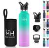 1000ml Stainless Steel Water Bottle, Keeps Cold or Hot, Vacuum Insulated, Suitable for Sports Drinks and Carbonated Drinks, Screw-On Design,