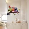 Creative Cute Birds Tree Branch Wall Stickers for Kids Bedroom Wall Background Decals Table Decoration