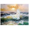 3D Алмазная вышивка Картина Вышивка крестом Круглый горный хрусталь Картина Приморские волны