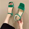Women's Sandals  2024 Summer Open Toe Party Wedding Pumps Fashion Concise  Buckle Shoes Woman Chunky Heel Heels Sandals Female