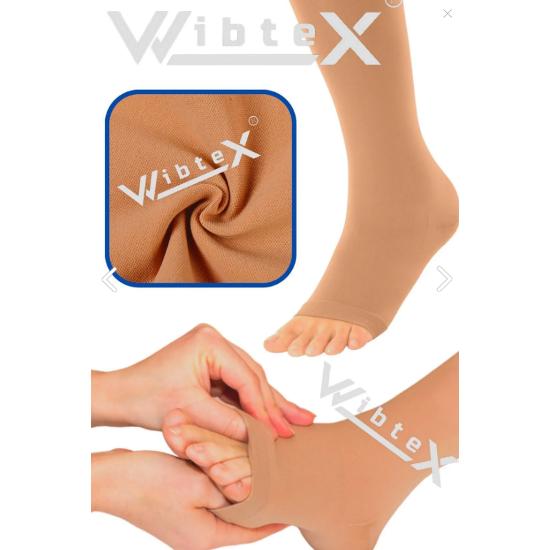 Чулки ниже колена с варикозом, среднего давления, с открытым носком (ЦВЕТ КОЖИ) (ДВОЙНЫЕ НОЖКИ)