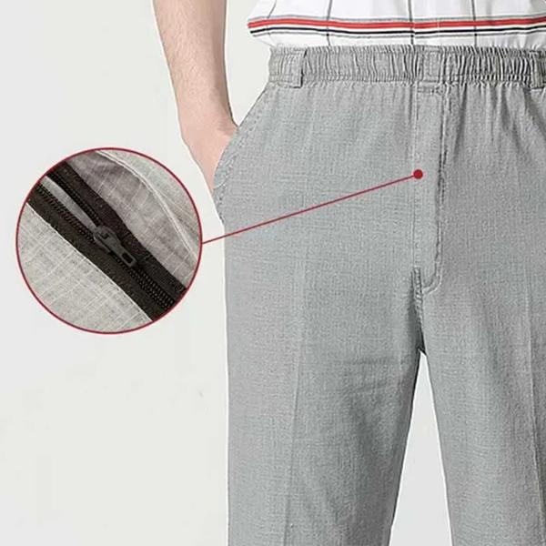 WTEMPO XL-5XL Весна Лето Осень Зима Однотонные Повседневные Длинные Брюки Мужские Хлопково-Льняные Эластичные Средняя Посадка Большой Размер Дышащие Свободные Карманы Брюки