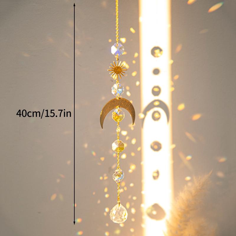 Crystal Suncatcher Crystal Wind Chimes Garden Rainbow Sun Catcher Garden Hanging Pendant Window Wind Music Home Garden Decor