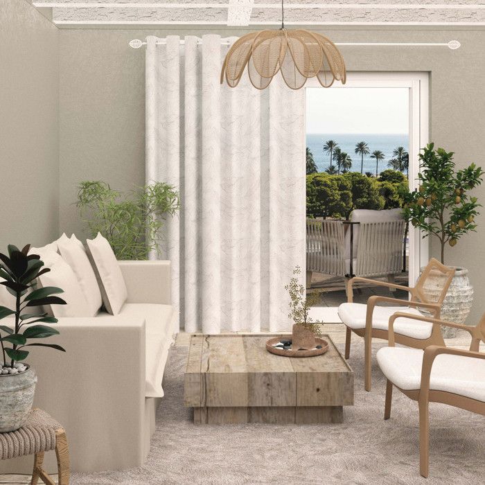 Штора-вуаль на люверсах специальная для эркерного окна 280x250 см CELIA тауп, от Soleil d'Ocre