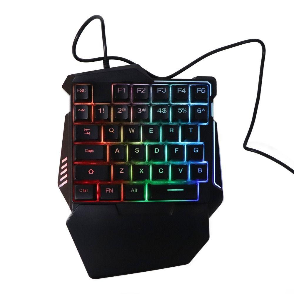 Игровая клавиатура на 35 клавиш для одной руки с RGB-подсветкой, проводная USB, профессиональная игровая клавиатура, игровая клавиатура USB