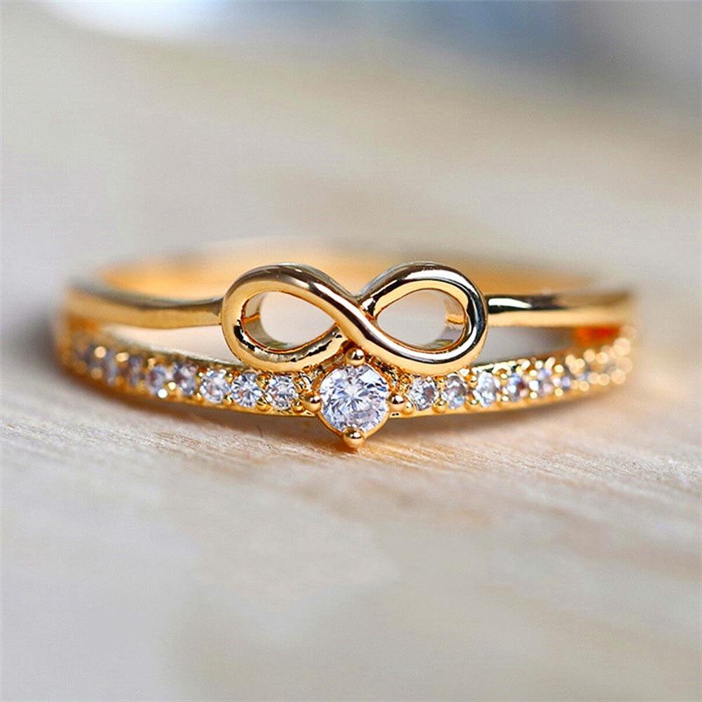 Кольцо Huitan Chic Bow Shape Finger Ring для женщин с кубическим цирконием и знаком бесконечности, модные аксессуары для пальцев, повседневные украшения для вечеринок