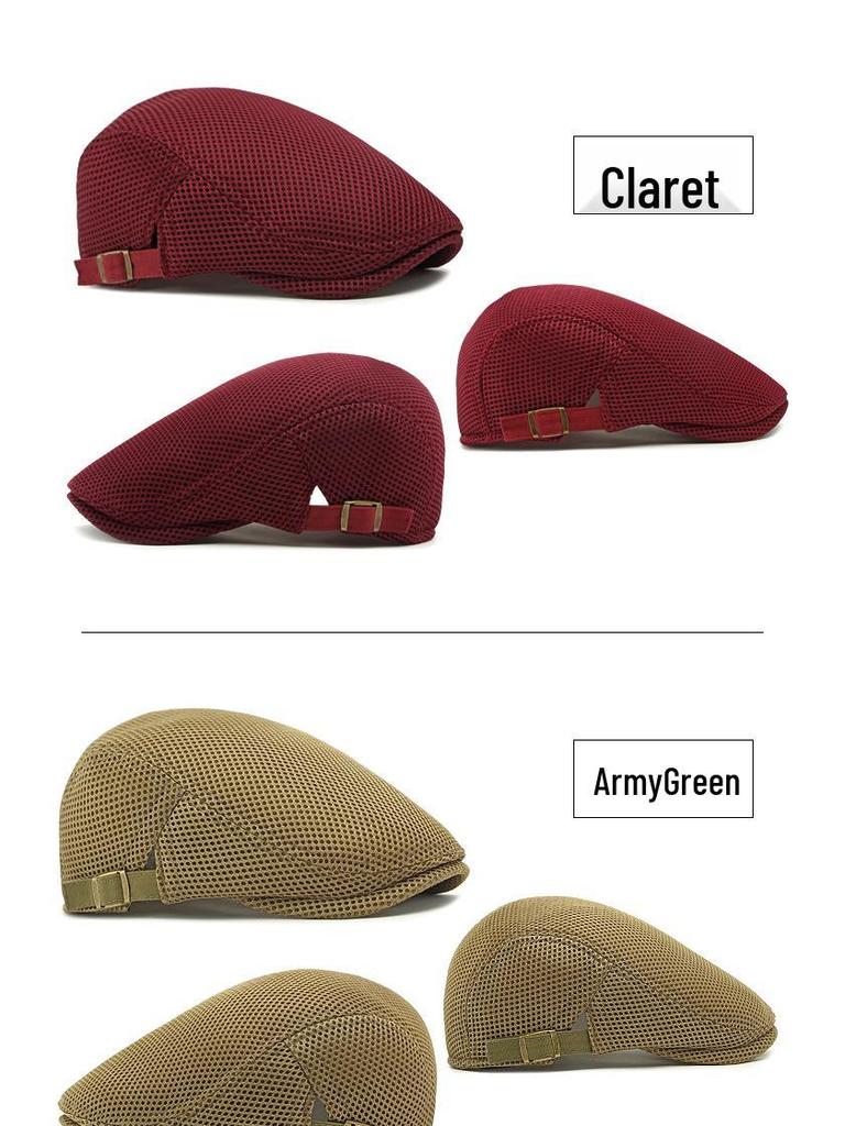 Летний тонкий сетчатый берет: Дышащая кепка-утка для мужчин и женщин - Ретро корейский стиль, кепка газетчика от солнца