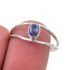 Натуральный кианит драгоценный камень ручной работы 925 стерлинговое серебро ювелирное кольцо размер 7,5 d1g40