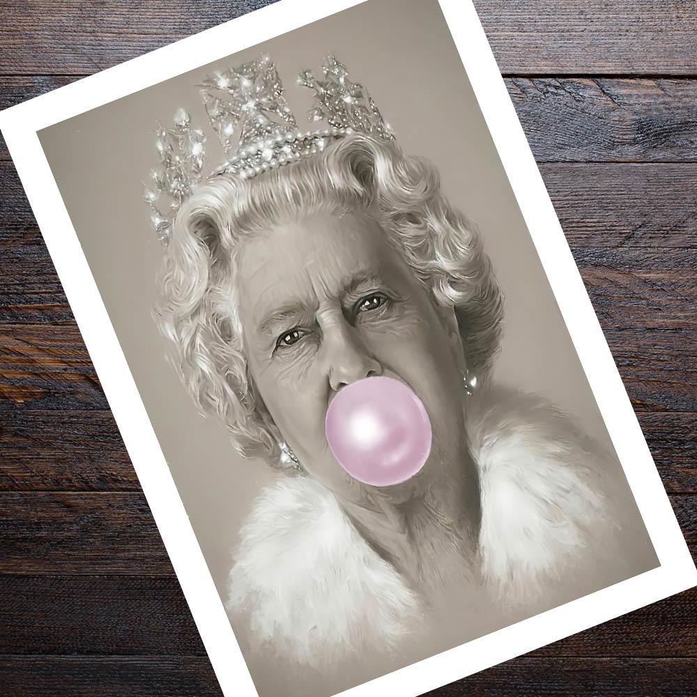 Bubblegum Queen Ретро постер Холст Картина Печать Куадрос Художественное украшение Фреска для современного дома Гостиная Настенный декор без рамки
